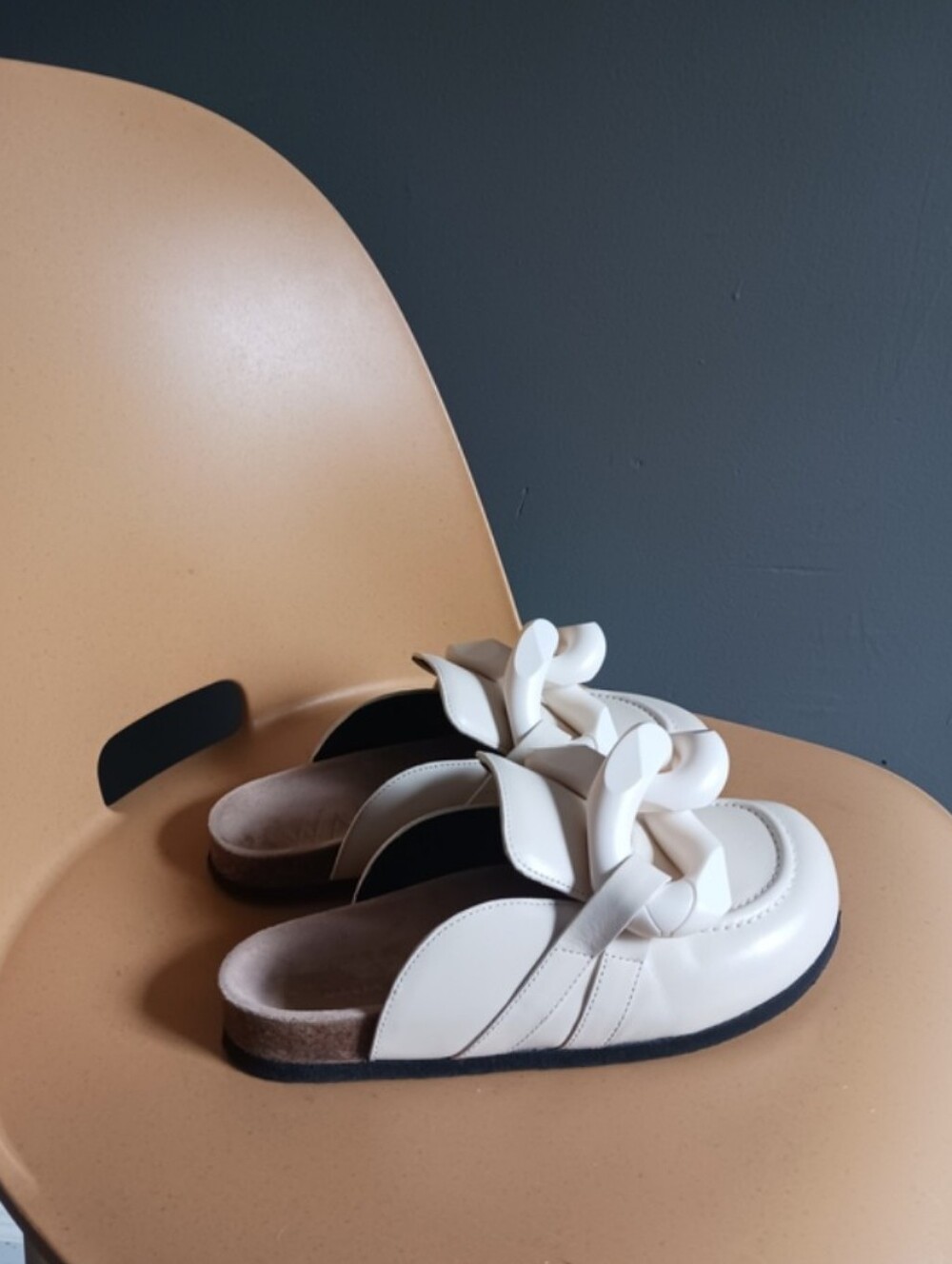 J.W.Anderson Chain Link Ivory Mule. Loafers Size 38
